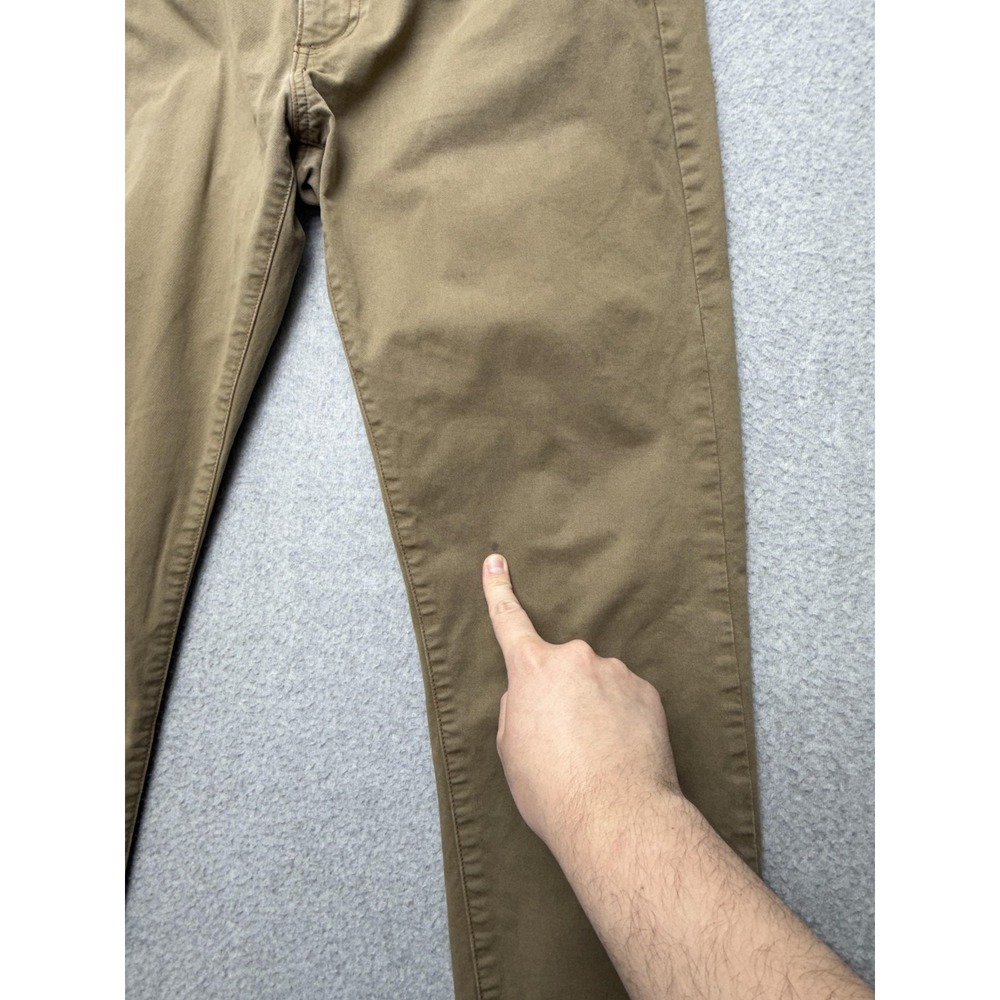Flint and Tinder Pants Mens 33x30 Khaki Slim Fit Stretch Twill Chino 5 Pocket - Picture 2 of 14